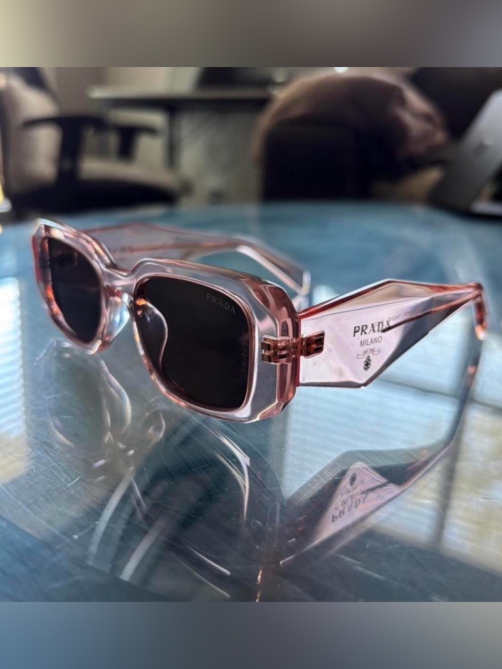 Prada Pink Transparent Sunglasses